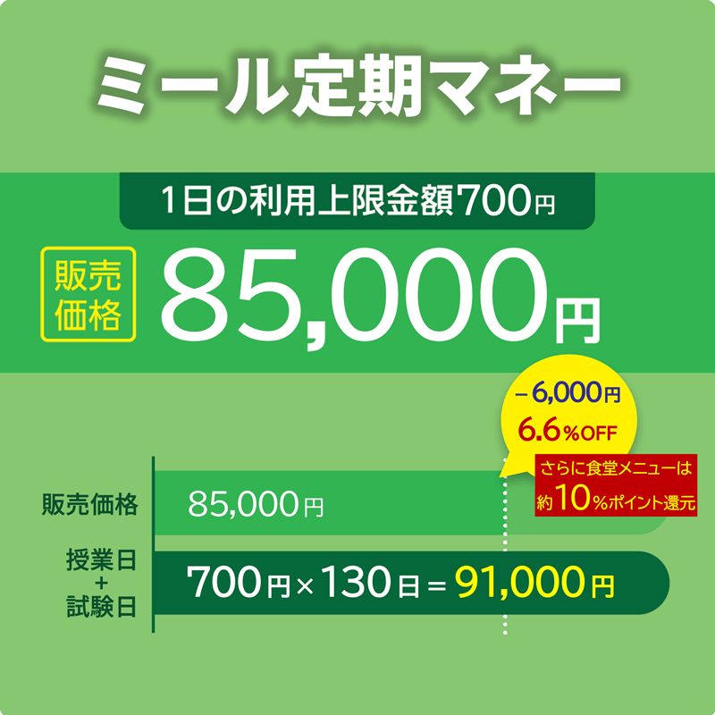 ミール定期券スタンダード（最大91000円利用）