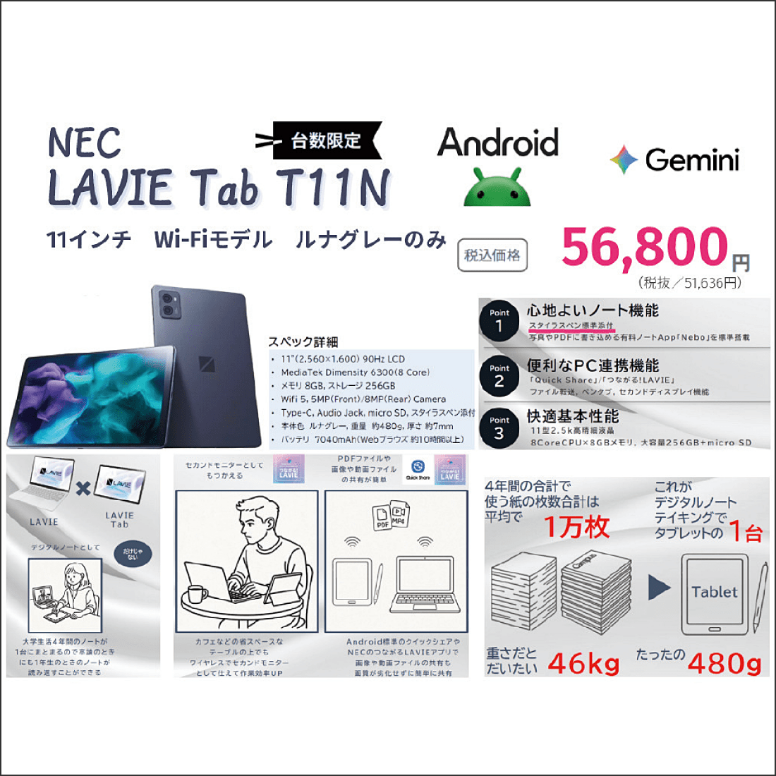 生協の安心NEC LAVIE Tab T11Nセット