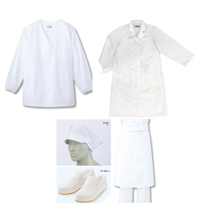 [501][503][505]調理衣・実験用白衣・3点セット（女性用）