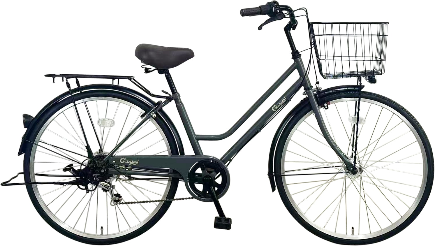 26自転車マットグレー　ZKV266BH（防犯登録付き）