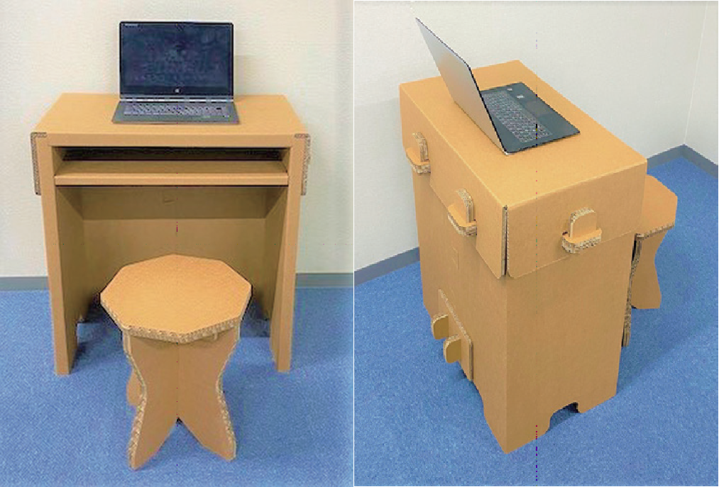 段ボール家具 簡易デスク＆イスセット