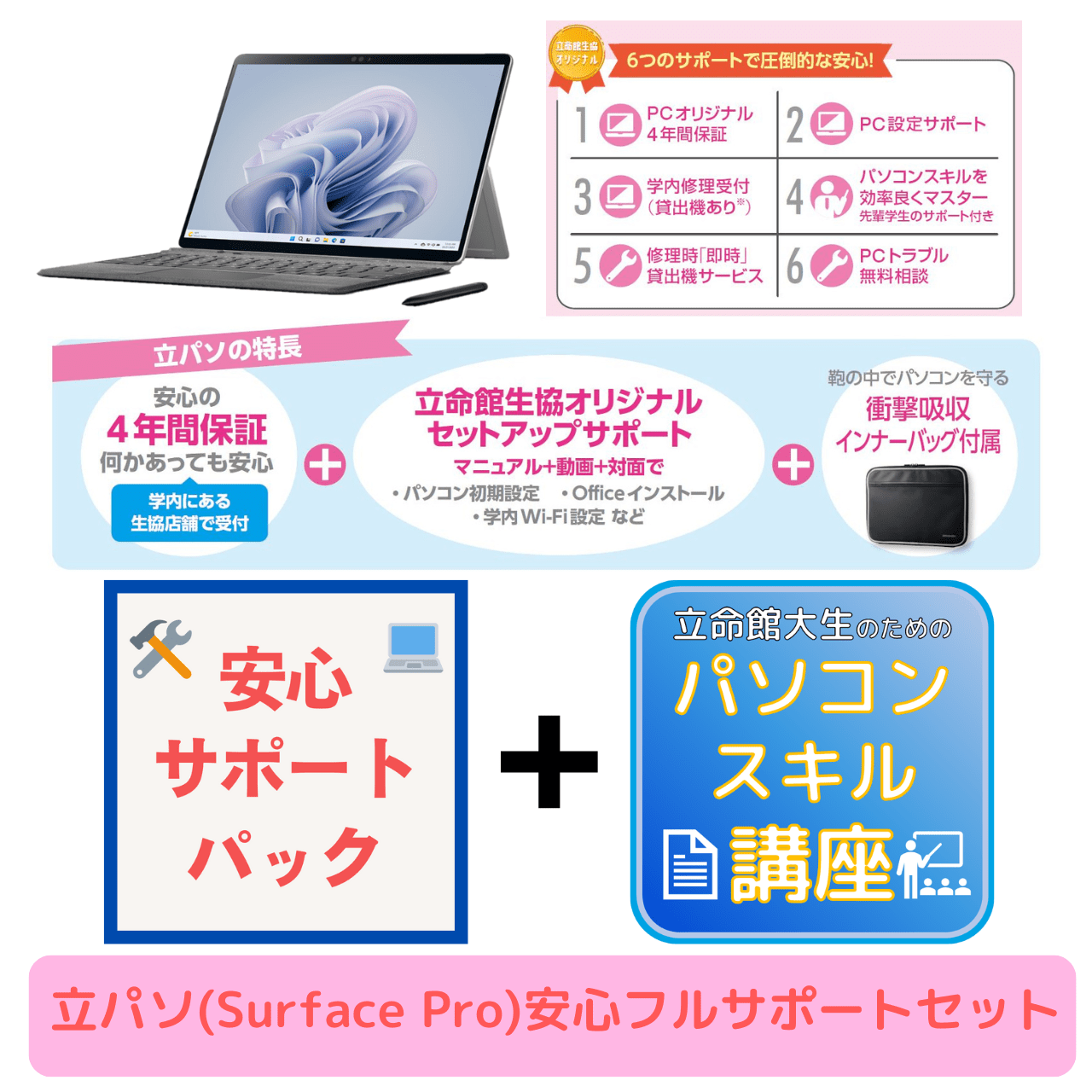 立パソ【Surface Pro】安心フルサポートセット