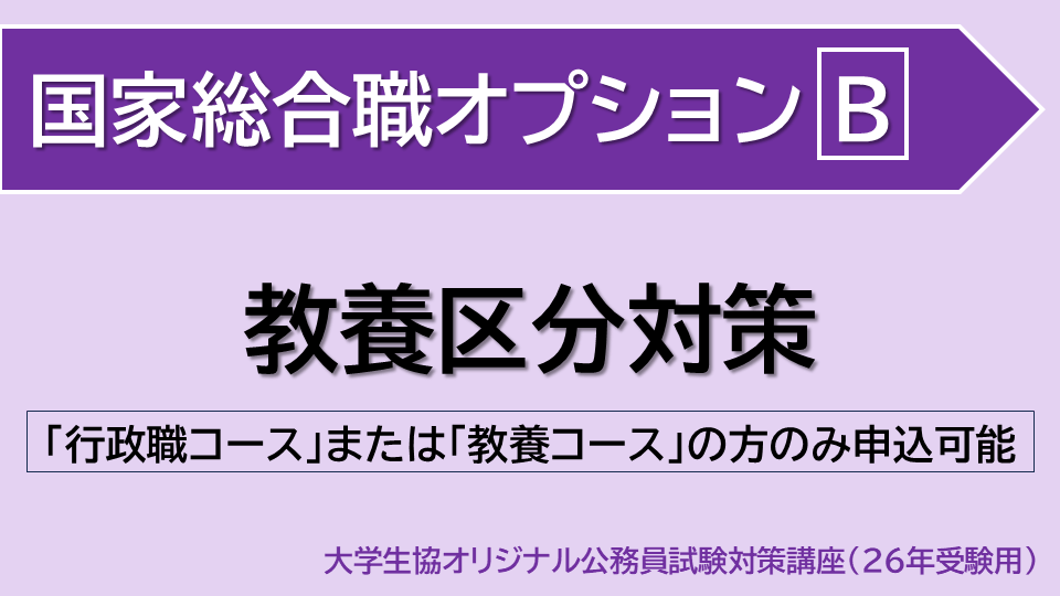 [国家総合職オプション] 教養区分対策