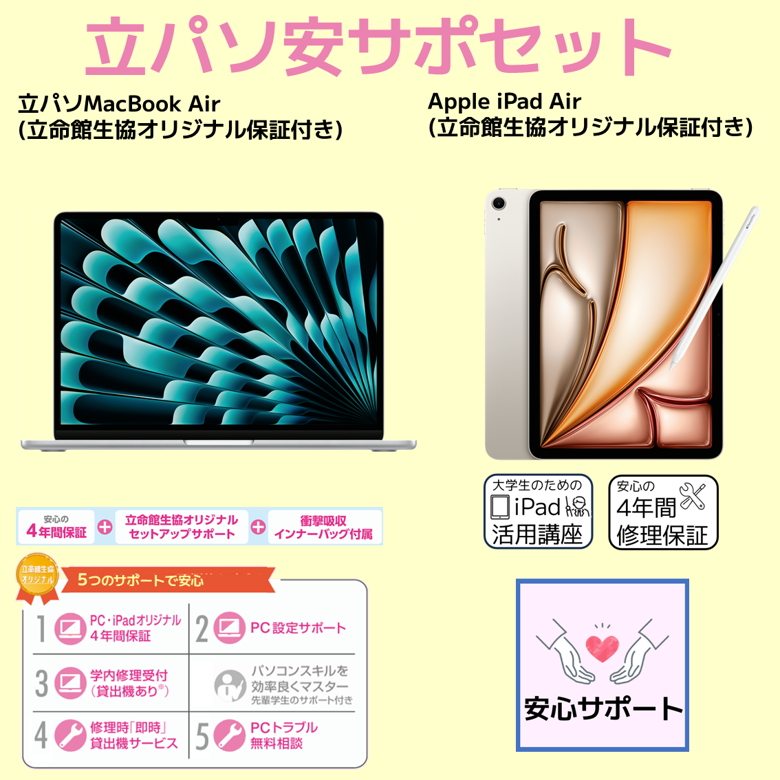 C-2 PC安サポセット（iPadあり）MacBook Air