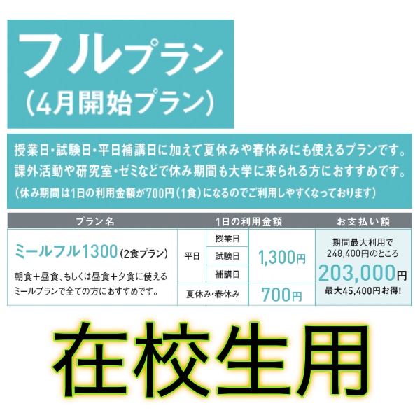 ミール 1300 フルプラン 4月開始