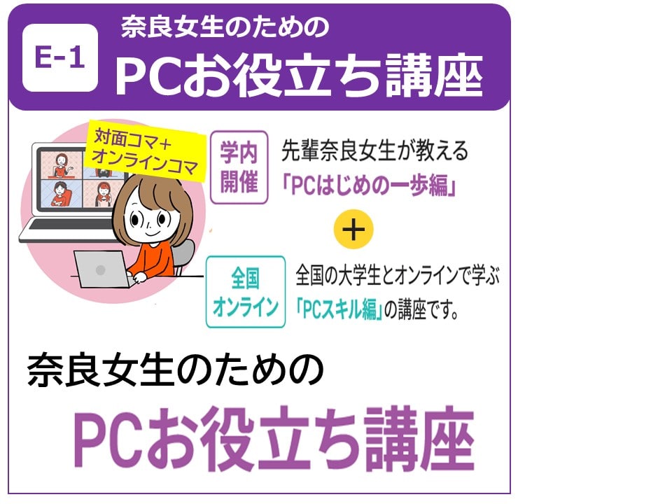 E-1 奈良女生のためのPCお役立ち活用講座