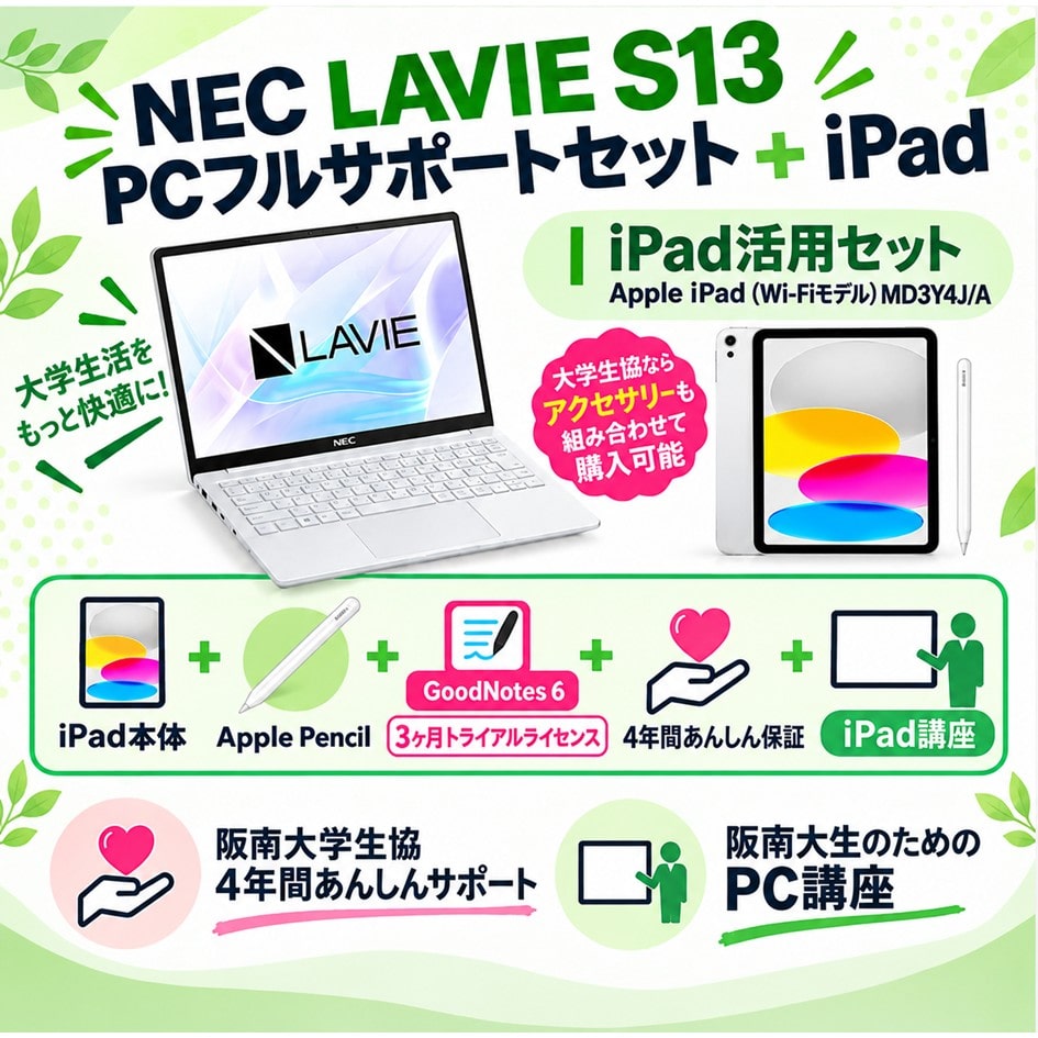 NEC LAVIE S13PCフルサポートセット＋ iPad(B-1)