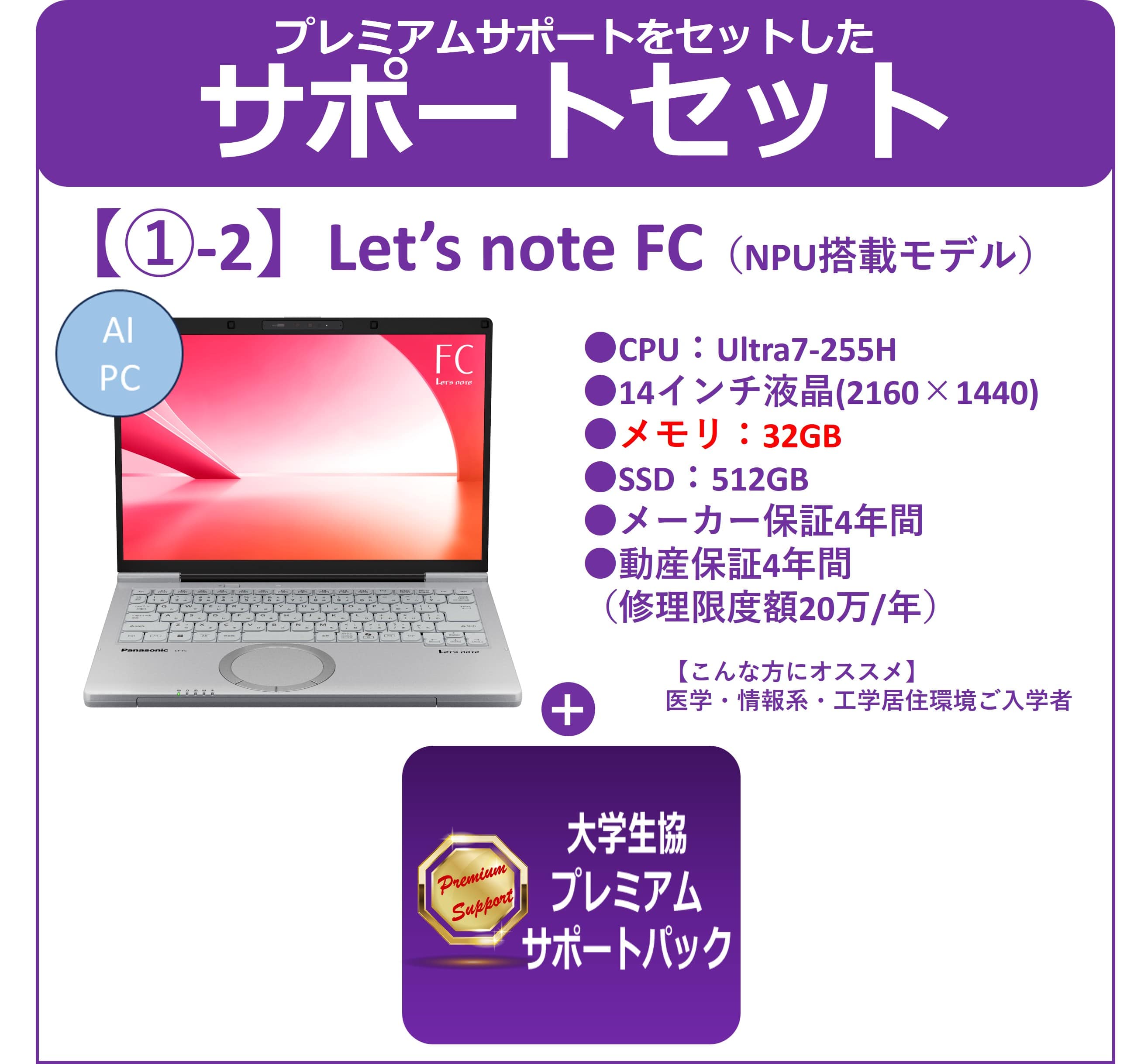 【①-2】Panasonic CF-FV6＋プレミアムサポートセット