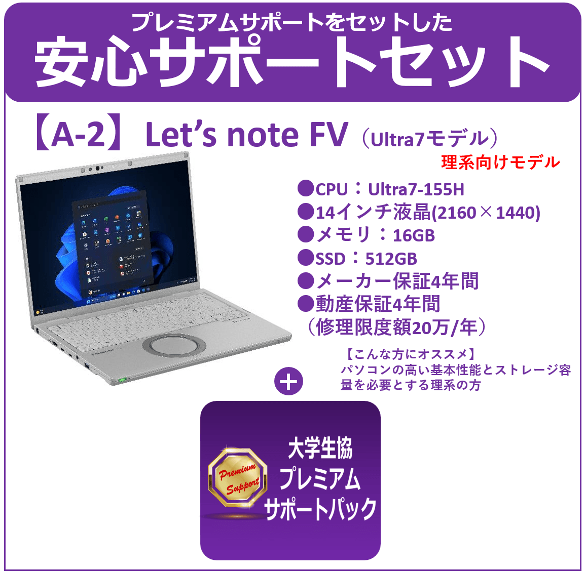 Panasonic CF-FV5+プレミアムサポートセット