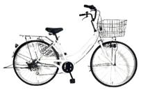【563】26インチ6段軽快車　ホワイト
