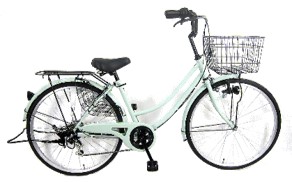 【564】26インチ6段軽快車　アップルグリーン