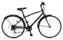 【情報工646】26インチオートライト付きクロスバイク