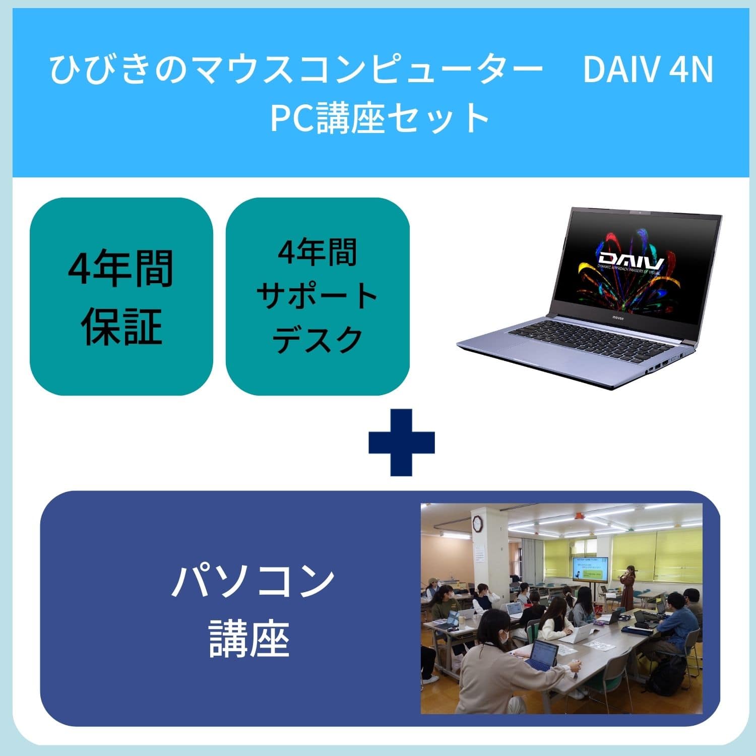【ひびきの】【講座セット】マウスPC DAIV 4N
